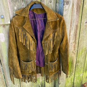Vintage Suede Fringe Leather Jacket
